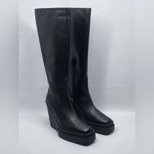 Gia Borghini  Texan Leather Platform Knee-High Boots size 40